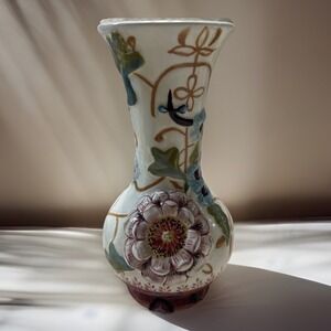 Tracy Potter Hand Painted Floral Bud Vase